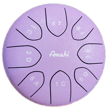 Amahi KLG8PU 8" Purple Steel Tongue Drum, C Major
