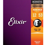 Elixir 16152 Phosphor Bronze Nanoweb Coated Acoustic Guitar Strings, 12-String, Light (10-47)