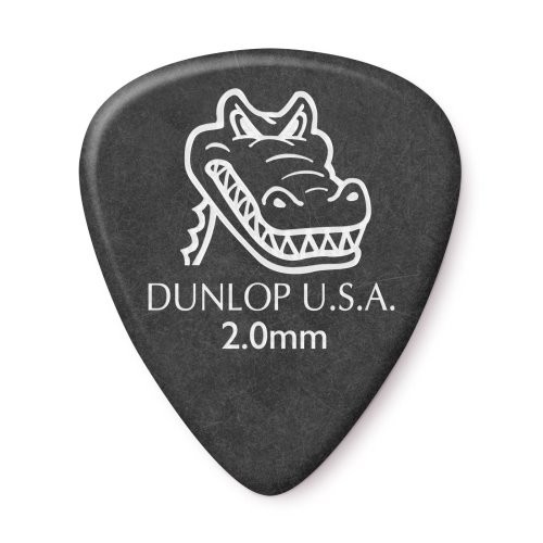 Dunlop 417P2.0 Gator Grip Standard Guitar Pick, 2.0mm Black 12 Pack