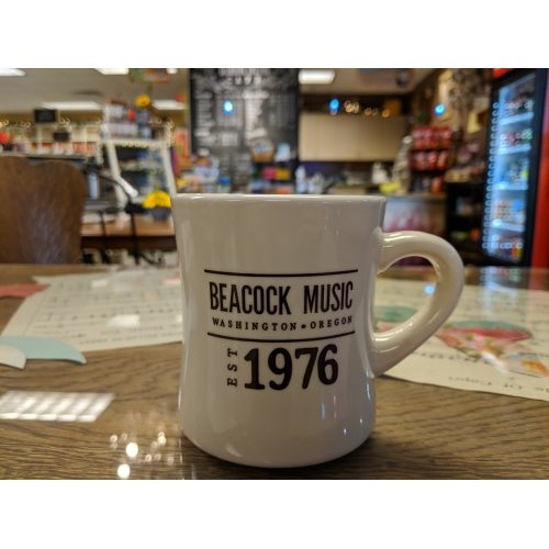 Beacock Music Logo Diner Mug, 10 oz, Natural