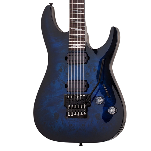 Schecter Omen Elite-6 FR Electric Guitar, See-Thru Blue Burst