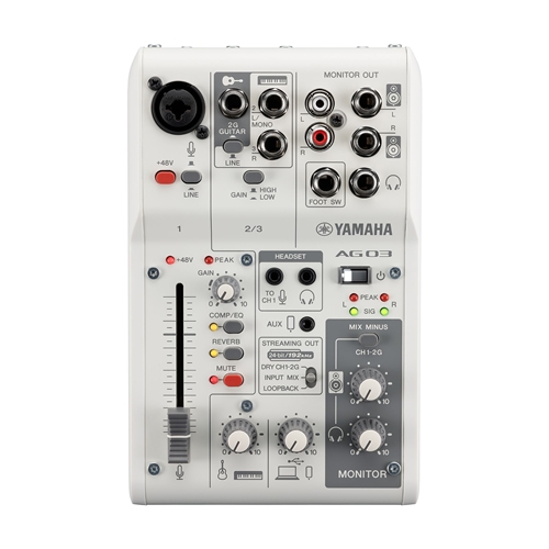 Yamaha AG03MK2W White 3-Channel Mixer/USB Interface for IOS/Mac/PC