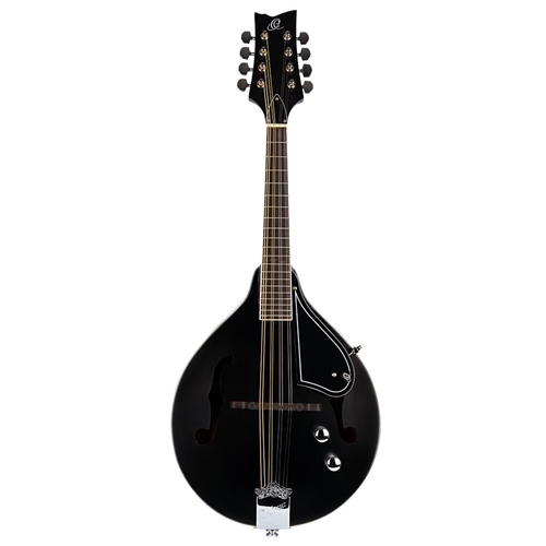 Ortega RMAE40SBK A-Style Series Acoustic-Electric Mandolin Black Satin Finish w/ Bag