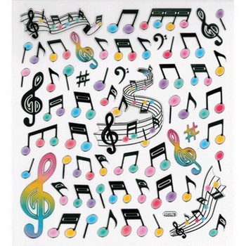 Beacock Music Aim AIM29518 Stickers Music Notes Staff