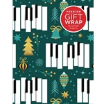 HL00356872 Hal Leonard Golden Piano Keys Holiday Gift Wrapping Paper