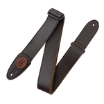 Levy's MSS7G-DBR 2" Signature Series garment leather guitar strap with suede backing and tri-glide adjustment. Adjust