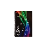 Aim MUNB4 White Notes & Clef on Black Notebook w/ Rainbow