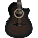 Ibanez GA35TCE Thinline Classical Guitar with Electronics, Dark Violin Sunburst