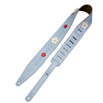 Levy's MG317IB-002 2.5" Sky Blue Wildflower Leather Strap with Flower Applique