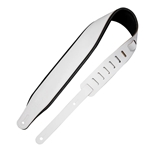 Levy's M26PD-WHT-BLK 3' Wide Top Grain Leather Guitar Straps - Panda