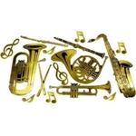 Aim AIM10950 Gold Instruments Wall Decor, 15 Pack