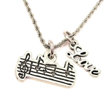 Chubby Chico Charms CH08534 Musical Bar 20" Rope Necklace with Love Accent