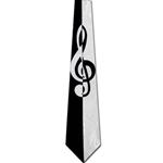 Music Gift RT24 Big Clef Black & White Tie