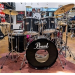 Used Pearl Export Drumset, Black with Hardware and Cymbals