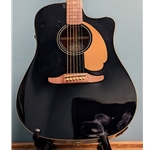 Used Fender Redondo Player Aoucstic Guitar with Electronics, Jetty Black