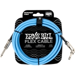 Ernie Ball P06464 Flex Instrument Cable Straight/Angle 10ft - Blue