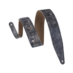 Levy's M317BLZ-BLK 2.5-inch Blaze Series Designer Leather Guitar Strap - Black