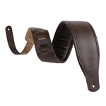 Levy's M26PD-DBR_DBR 3' Wide Top Grain Leather Guitar Strap - Dark Brown