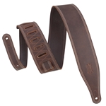 Levy's M17BDS-DBR 2.5" Garment Leather Guitar Strap, Dark Brown