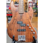 Used Warmoth Dinky Jazz P/J Electric Bass Guitar with Koa Top