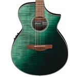 Ibanez AEWC32FM Acoustic Guitar with Electronics, Dark Green Sunset Fade High Gloss