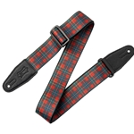 Levy's MP2HDY-001 Plaid Christmas 2" Poly Guitar Strap