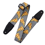 Levy's MP2TG-003 Checkered Pizza Party - Tasty Grooves Poly Guitar Strap