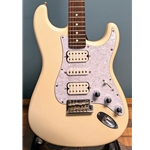 Used Fender American Standard HSH Stratocaster Electric Guitar, Olympic White