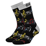 Levy's LVY-SOCK-NOTESCLR Unisex Colorful Music Note Pattern Crew Socks