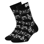 Levy's LVY-SOCK-NOTESBLK Unisex Black and White Music Note Pattern Crew Socks