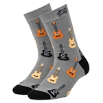 Levy's LVY-SOCK-ACOUGUITAR Unisex Acoustic Guitar Pattern Crew Socks