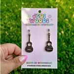 Jedi Woods JWWPAGE Wood Patterned Acrylic Guitar Earrings
