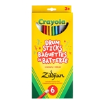 ZKIDS Zildjian x Crayola Pack, 6 Kids Drumsticks & Pad