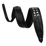 Levy's M80GRPDX-BLK Black Leather Silver Studded Strap