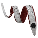 Levy's M80GRPDX-WHT Cracked White Leather Studded Strap