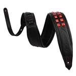 Levy's M81GRPDX-BLK Black Leather Strap with Red Studs
