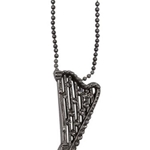 Aim N490 Harp Pendant Necklace / Silver with Silver Rhinestones