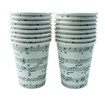 Aim AIM7409 Paper Cups Themed With Sheet Music (16 Per Pk, Cups 9fl. Oz)