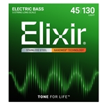 Elixir EL14777 5-String Light Stainless Steel Nanoweb Bass Set, 45-130