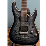 Used Schecter C-1 Platinum Electric Guitar, See-Thru Black