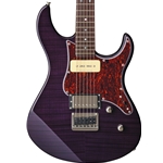 Yamaha PAC611HFM Double Cutaway Flame Maple Top Electric Guitar, Transparent Purple