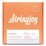 String Joy SJ-FW1152 Super Light Gauge (11-52) Foxwood Coated Phosphor Bronze Acoustic Guitar Strings