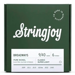 String Joy SJ-BR0940 Classic Super Light Gauge (9-40) Broadways Pure Nickel Electric Guitar Strings