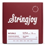 String Joy SJ-NB1254 Light Gauge (12-54) Naturals Phosphor Bronze Acoustic Guitar Strings