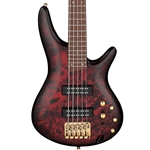 Ibanez SR Standard SR505EDX 5-String Electric Bass Guitar, Wine Red Frozen Matte