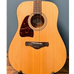 Used Ibanez AW400L-NTG Left-Handed Solid Top Acoustic Guitar