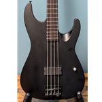 Used ESP LTD M-4 Black Metal Electric Bass Guitar, Black Satin