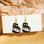 Music Gift RE50 Cuddly Cat with Keys Earrings