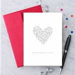 Design with Heart MK12 “Birthday Music Heart" Greeting Card