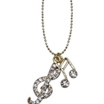 Aim N495 Necklace Note/clef Crystal Clear/gold